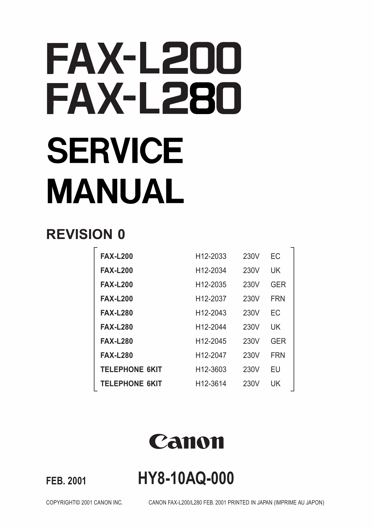 Canon FAX L280 Service Manual-1